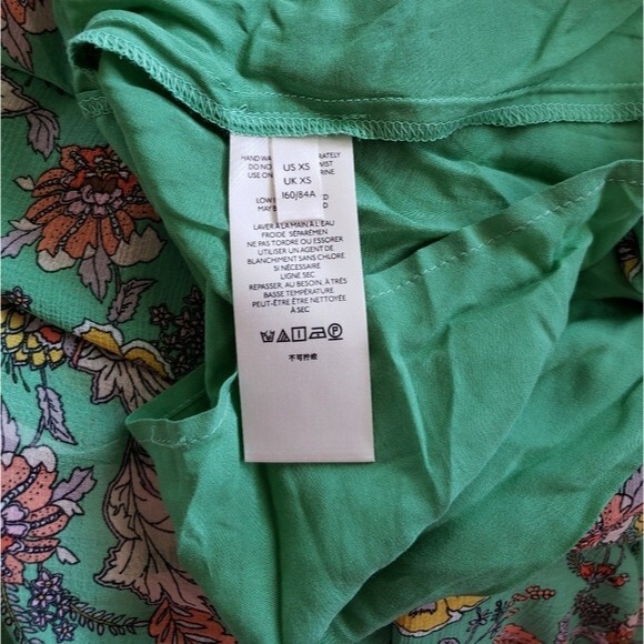 Free People Earthfolk Button Front V-neck Ruched Sleeve Maxi Floral Print Dress - Picture 10 of 15